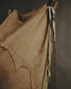 “DOLCE&GABBANA” 1999-2003 Distressed suede patchwork maxi skirt