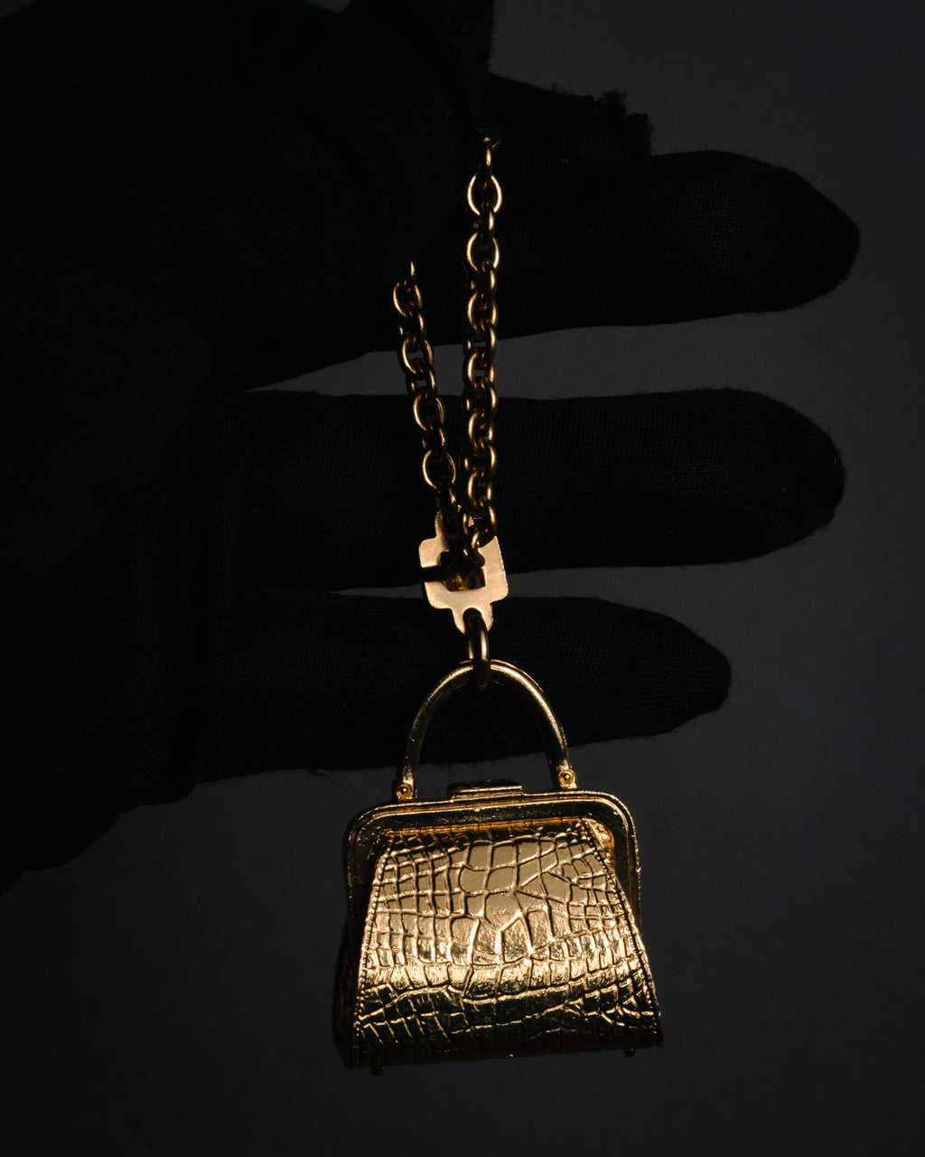 "Christian Dior" 80’s-90’s Miniature handbag motif gold charm