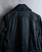 "BALENCIAGA" Glossy cotton military detail belted coat