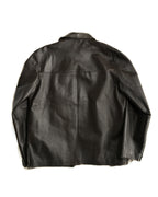 VINTAGE / Architectural Leather Jacket Dark Brown