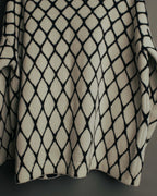 "VALENTINO" 20's Oversized diamond jacquard turtleneck knit sweater