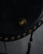 "See by Chloé" Half-moon grommet-detail suede shoulder bag
