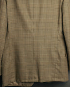 "GUCCI" 90's-00's Vintage houndstooth and glen check structured cotton jacket