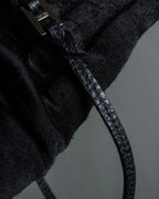 "HERMES" H motif design leather choker