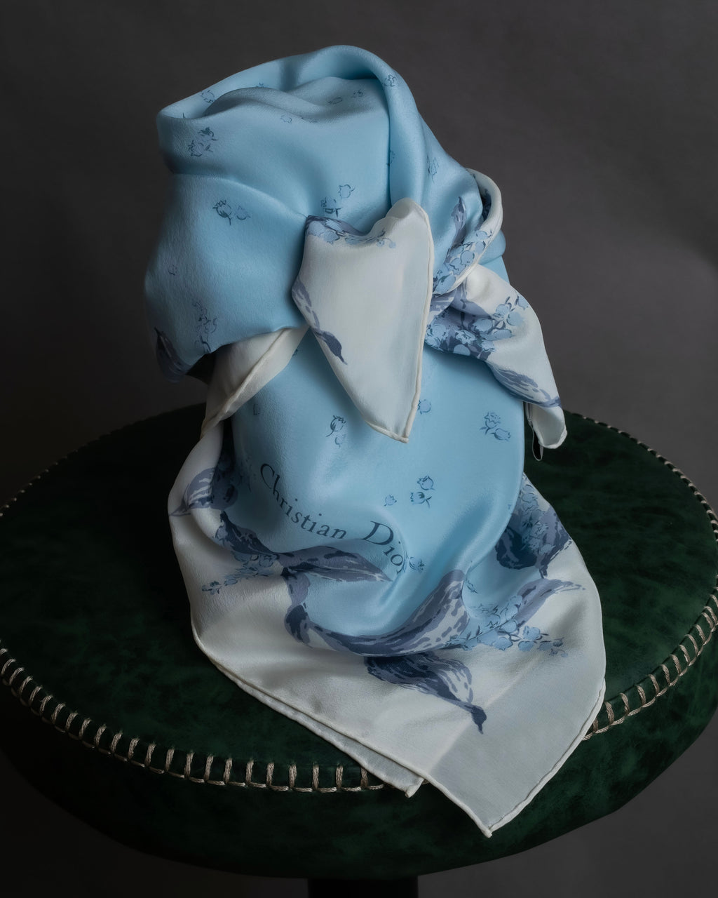"Christian Dior" Bird motif silk scarf