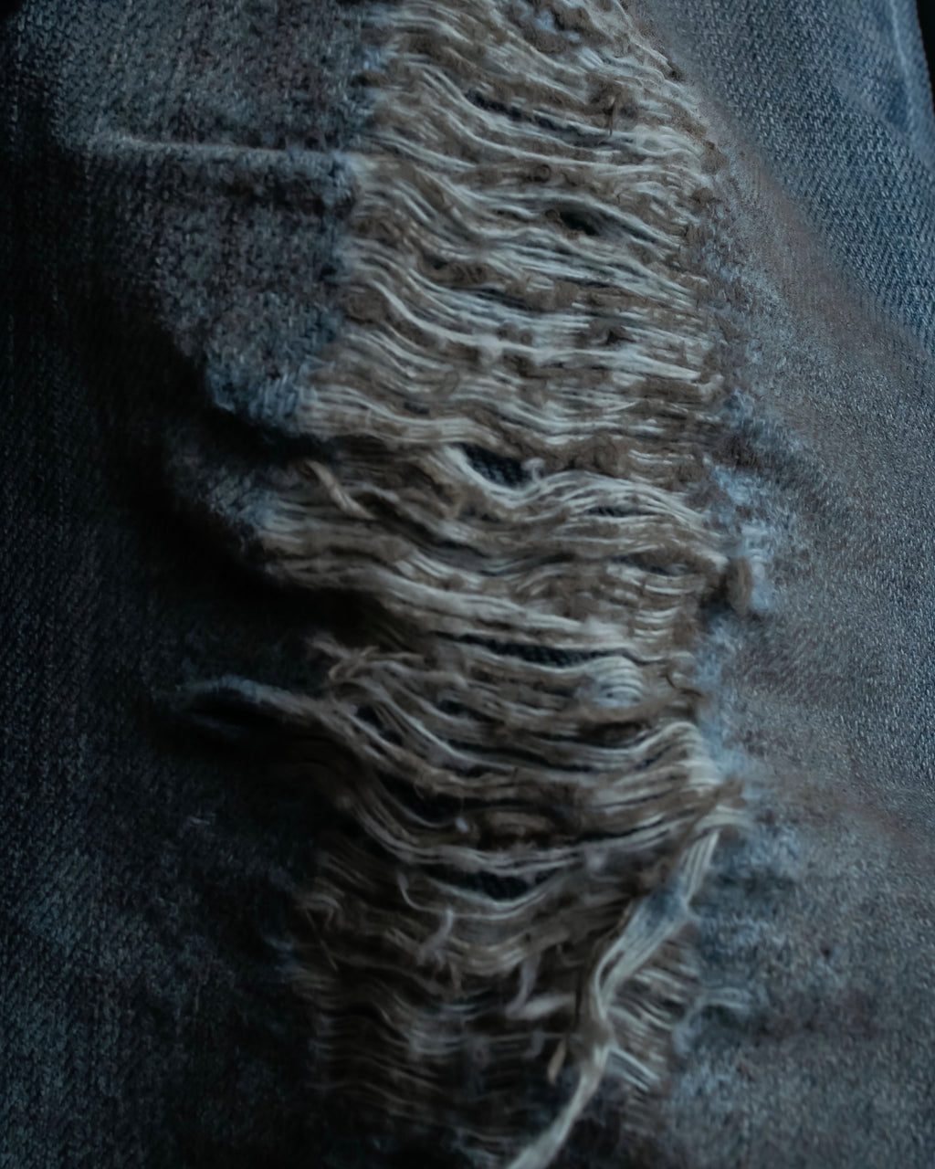 "Dolce & Gabbana" Gold zip detail distressed straight denim