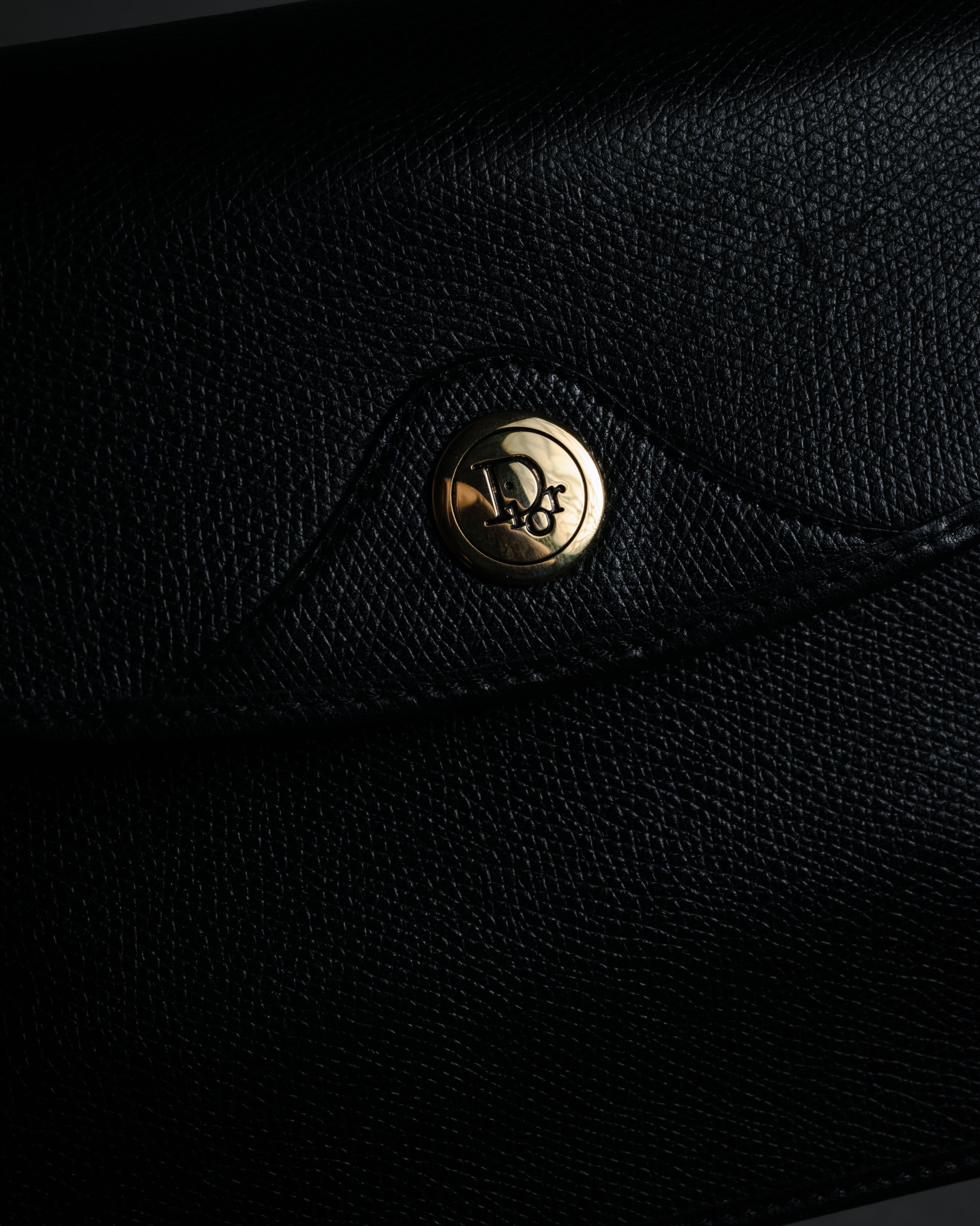 "Christian Dior" 80’s structured grained leather flap shoulder bag