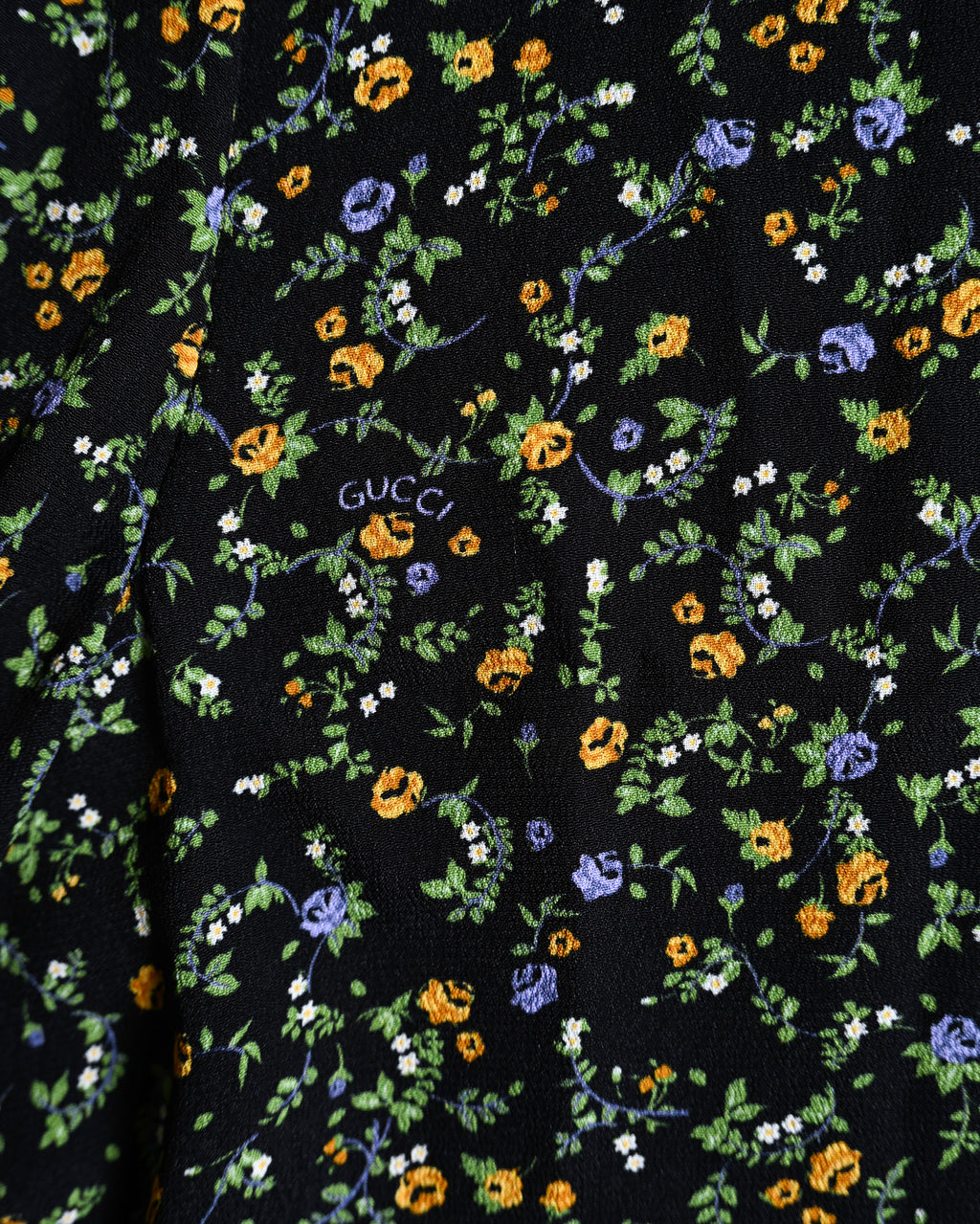 GUCCI × LIBERTY LONDON/ 2020AW Original Floral Pattern Fabric Ribbon Tie Button Down Shirt