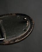 “PRADA” 2010’s Saffiano camouflage relief logo buckle
leather belt