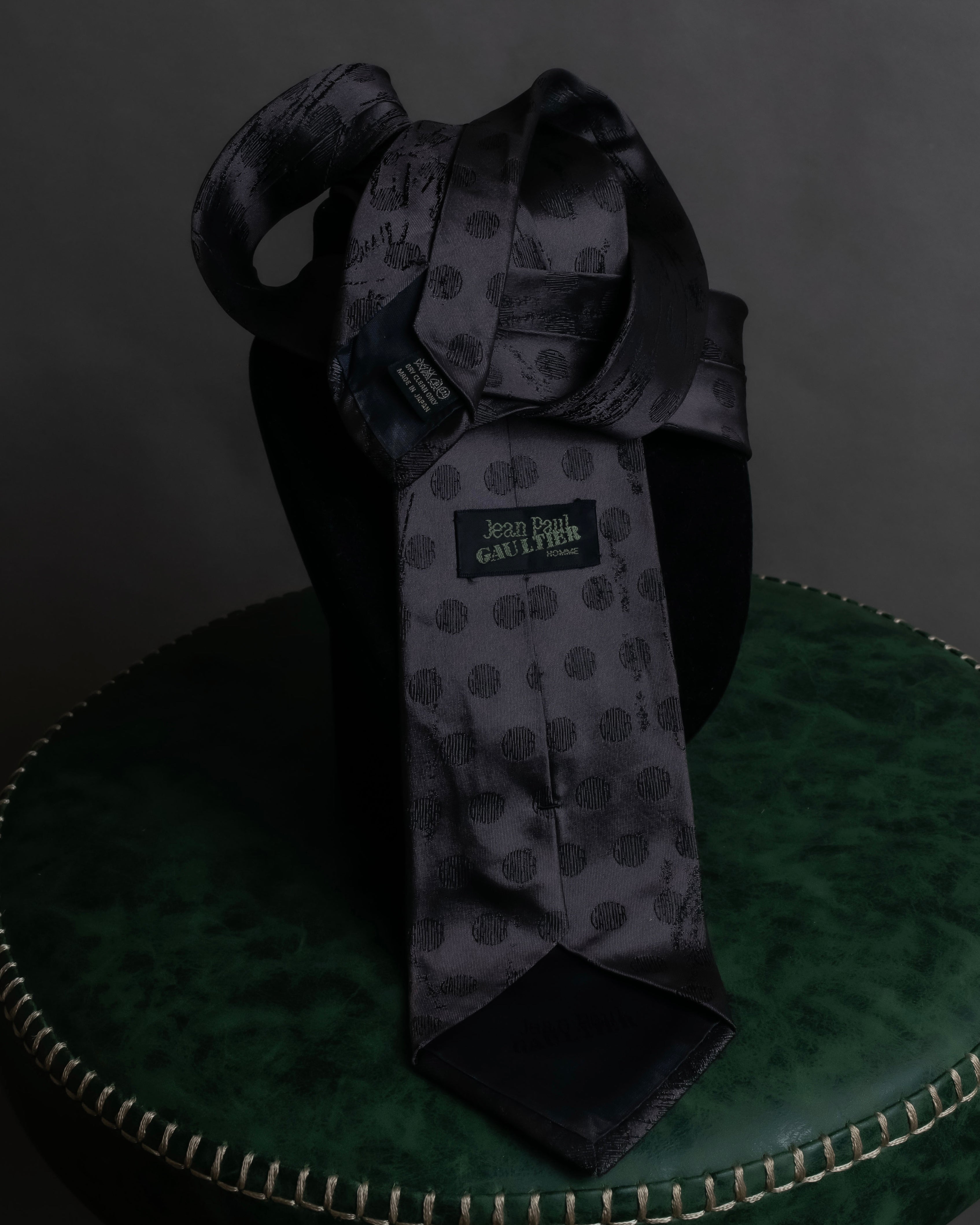"JEAN PAUL GAULTIER HOMME" Geometric polka dot silk tie