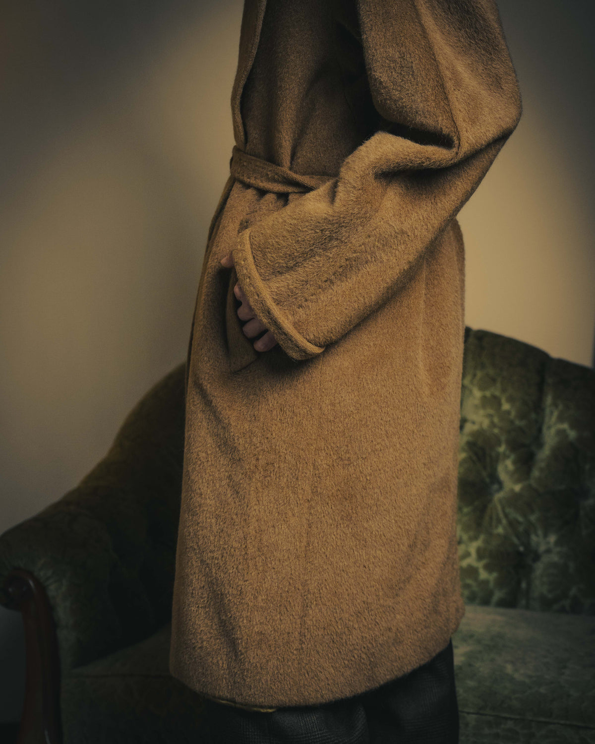 -SPECIAL- “Max Mara” 90’s-00’s Angora blend belted wrap coat