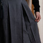 "Christian Dior" Houndstooth pattern wool cropped pleats skirt