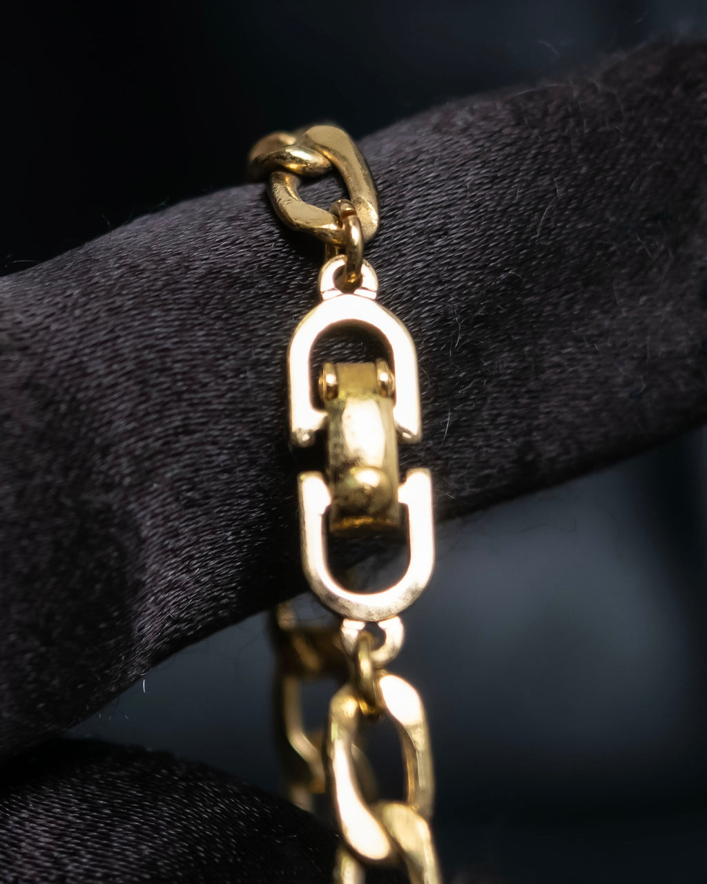 “Christian Dior” green & clear crystal designed gold chain bracelet