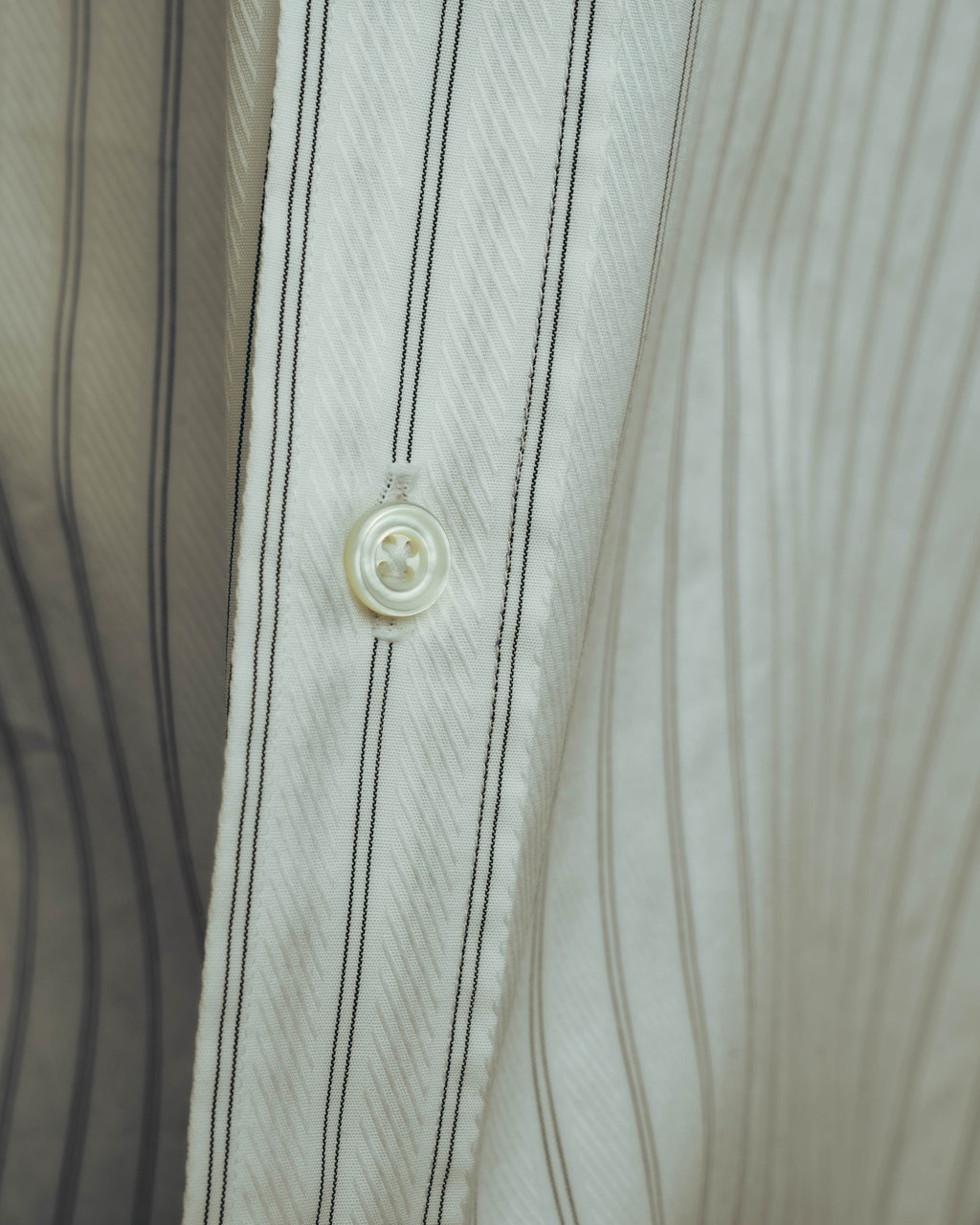 -SPECIAL- “HERMES” 80’s tonal jacquard pinstripe French cuff shirt