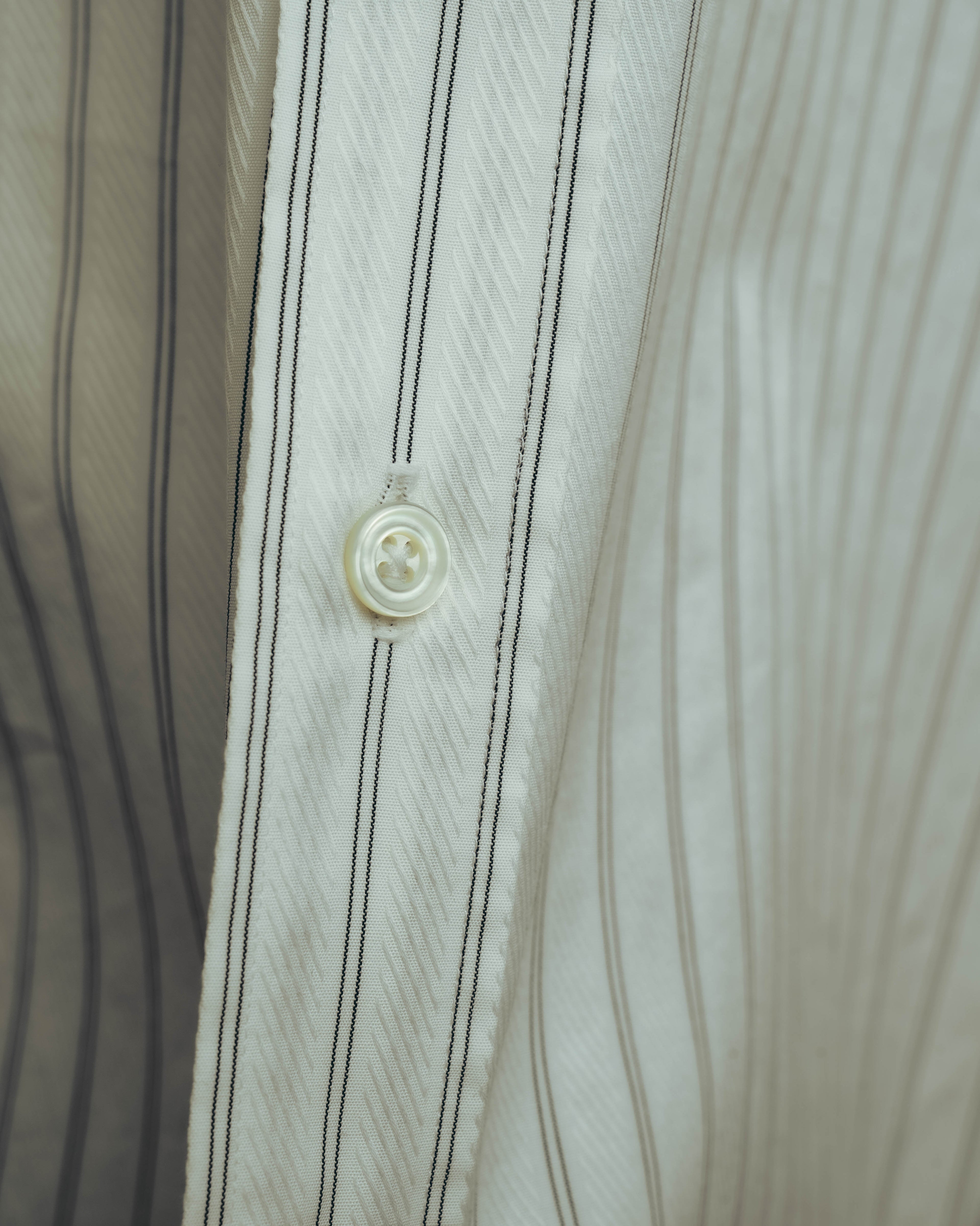 -SPECIAL- “HERMES” 80’s tonal jacquard pinstripe French cuff shirt
