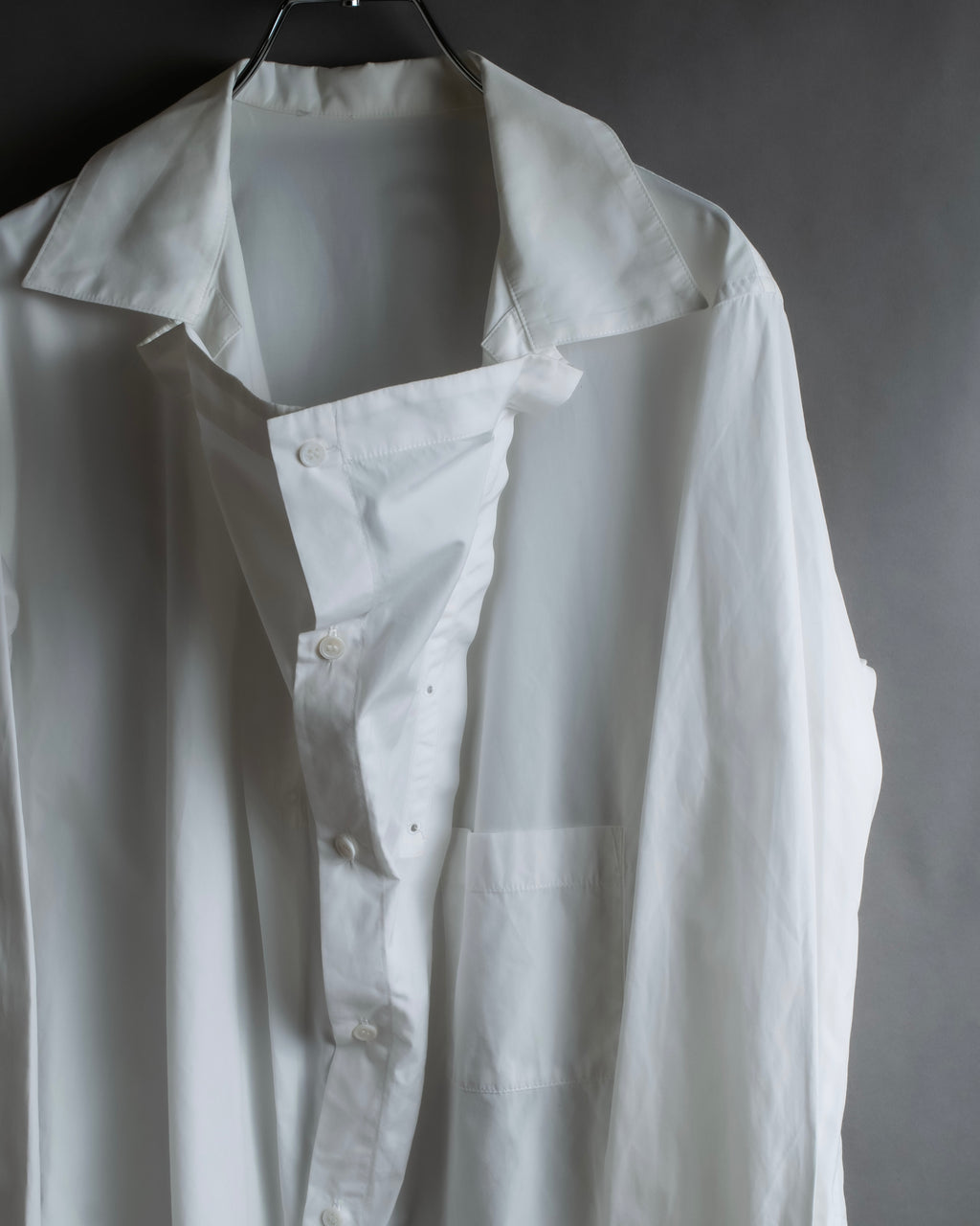 "YOHJI YAMAMOTO" 12SS Folded front panel cotton shirt