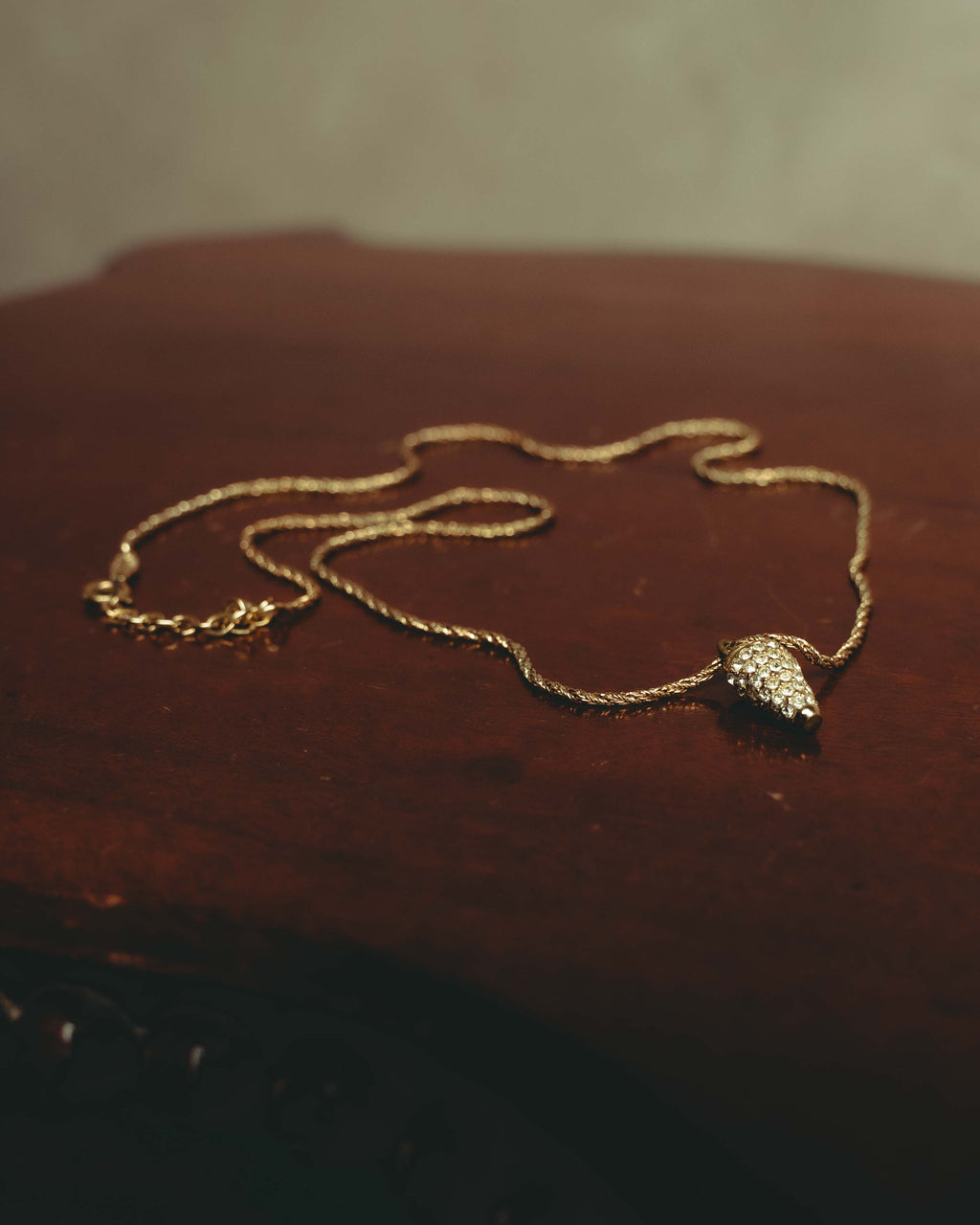 "Christian Dior" 70's-80's Crystal cone pendant necklace