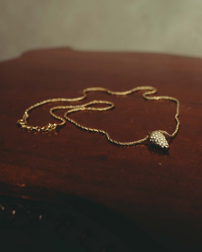 "Christian Dior" 70's-80's Crystal cone pendant necklace