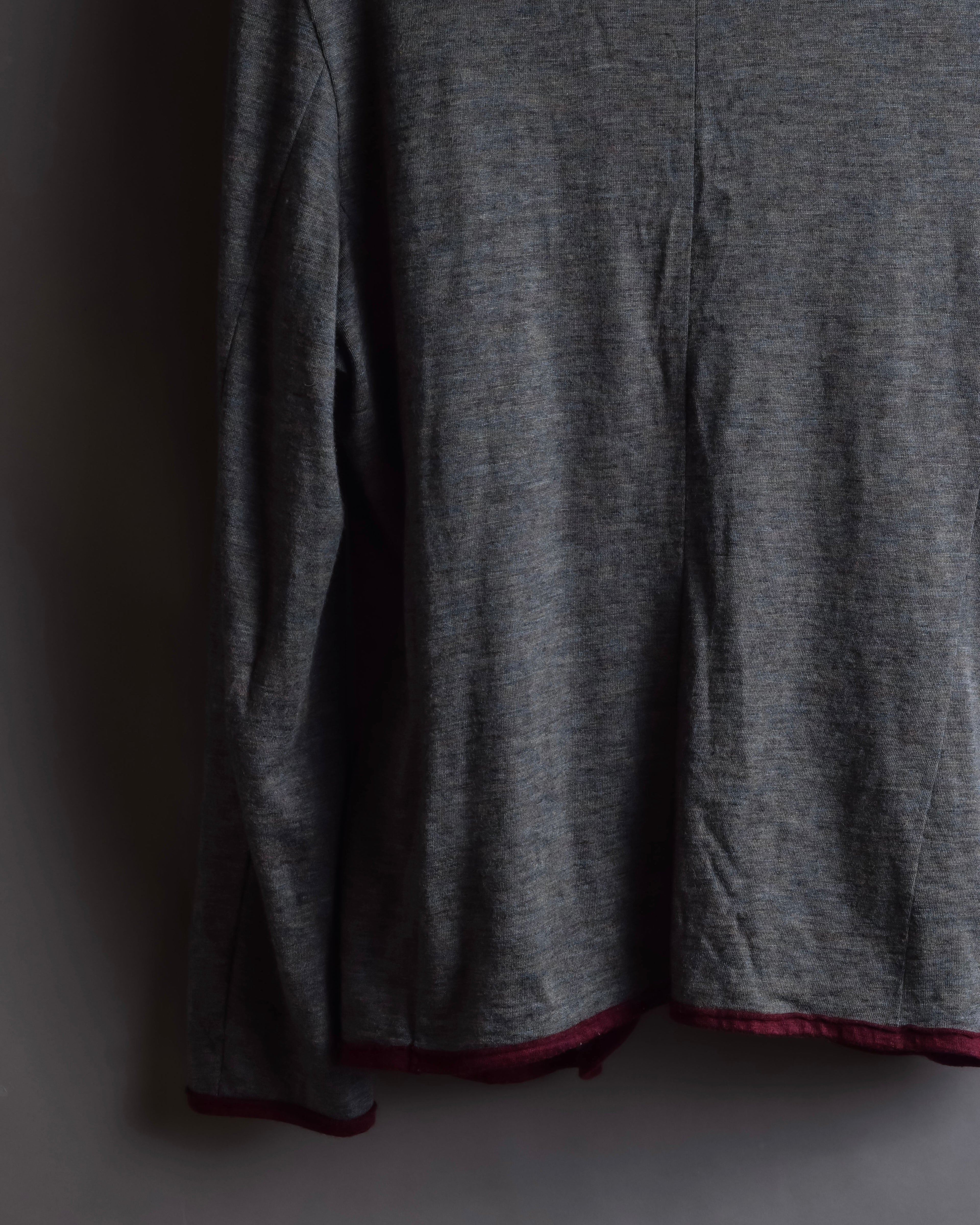 "Vivienne Westwood MAN" Bordeaux piping design draped tailored jacket