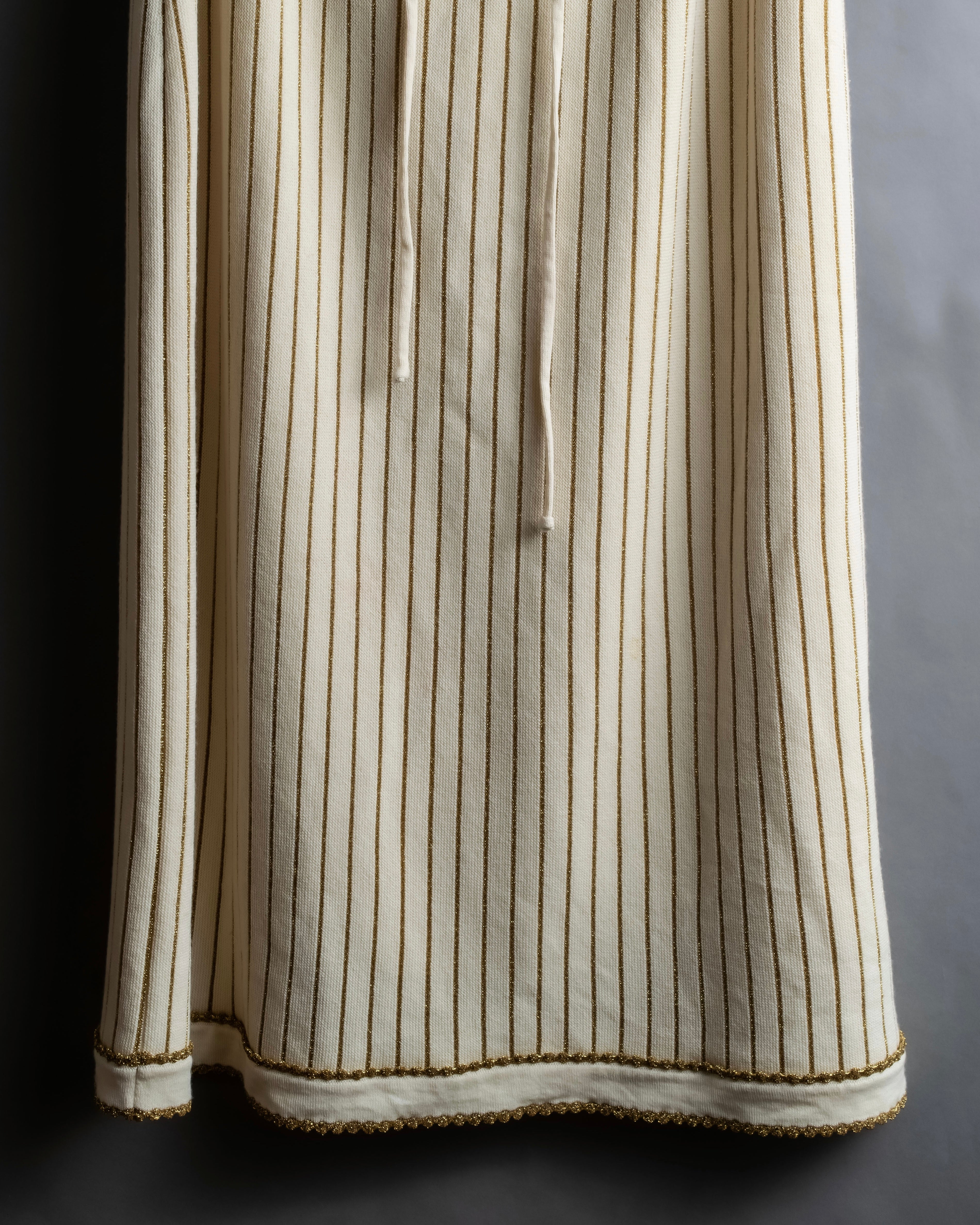 "GUCCI" Gold stripe knit maxi skirt