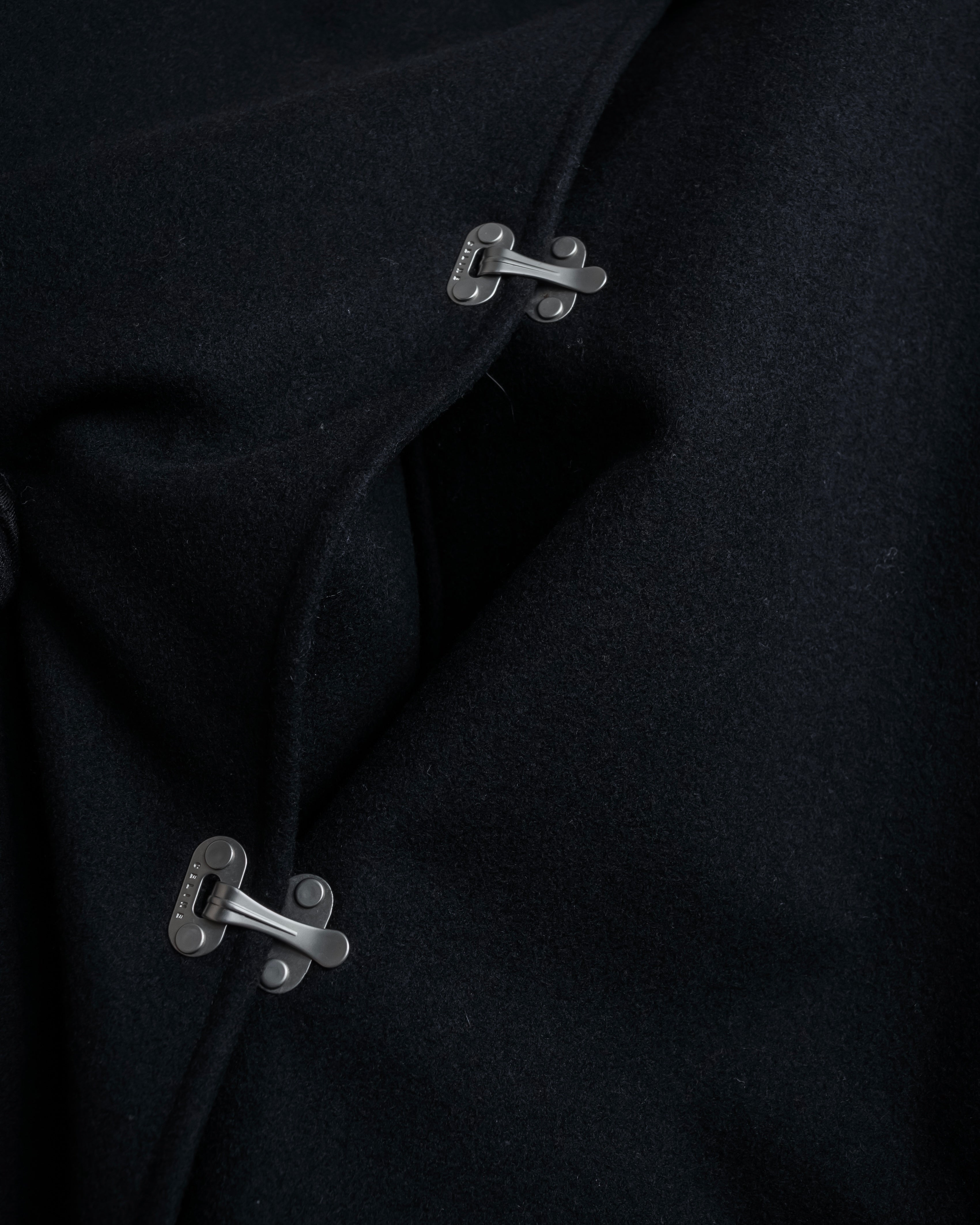 "CELINE" Hedi Slimane period metal buckle design long coat