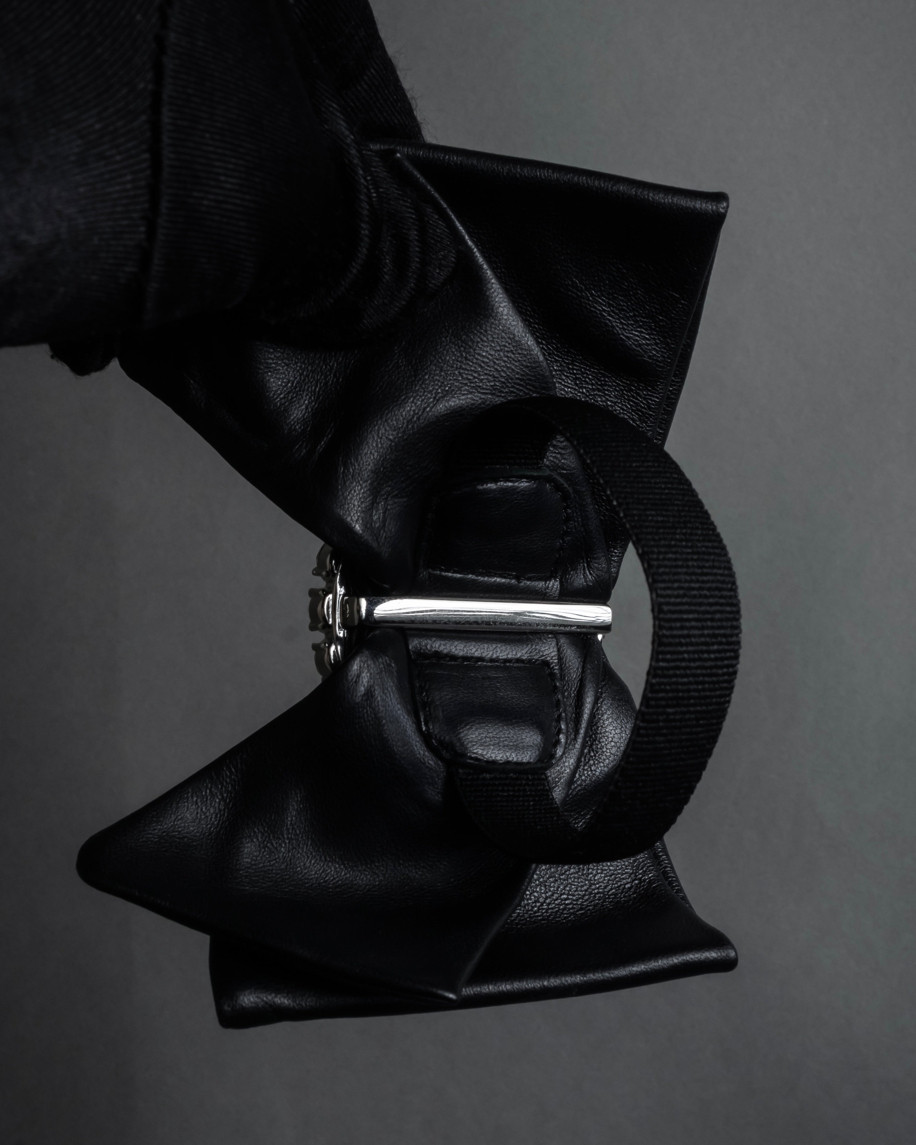 "GUCCI" Michele design ribbon crystal buckle pumps