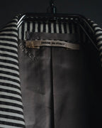 "HERMES" 00's striped stretch cotton tailored jacket