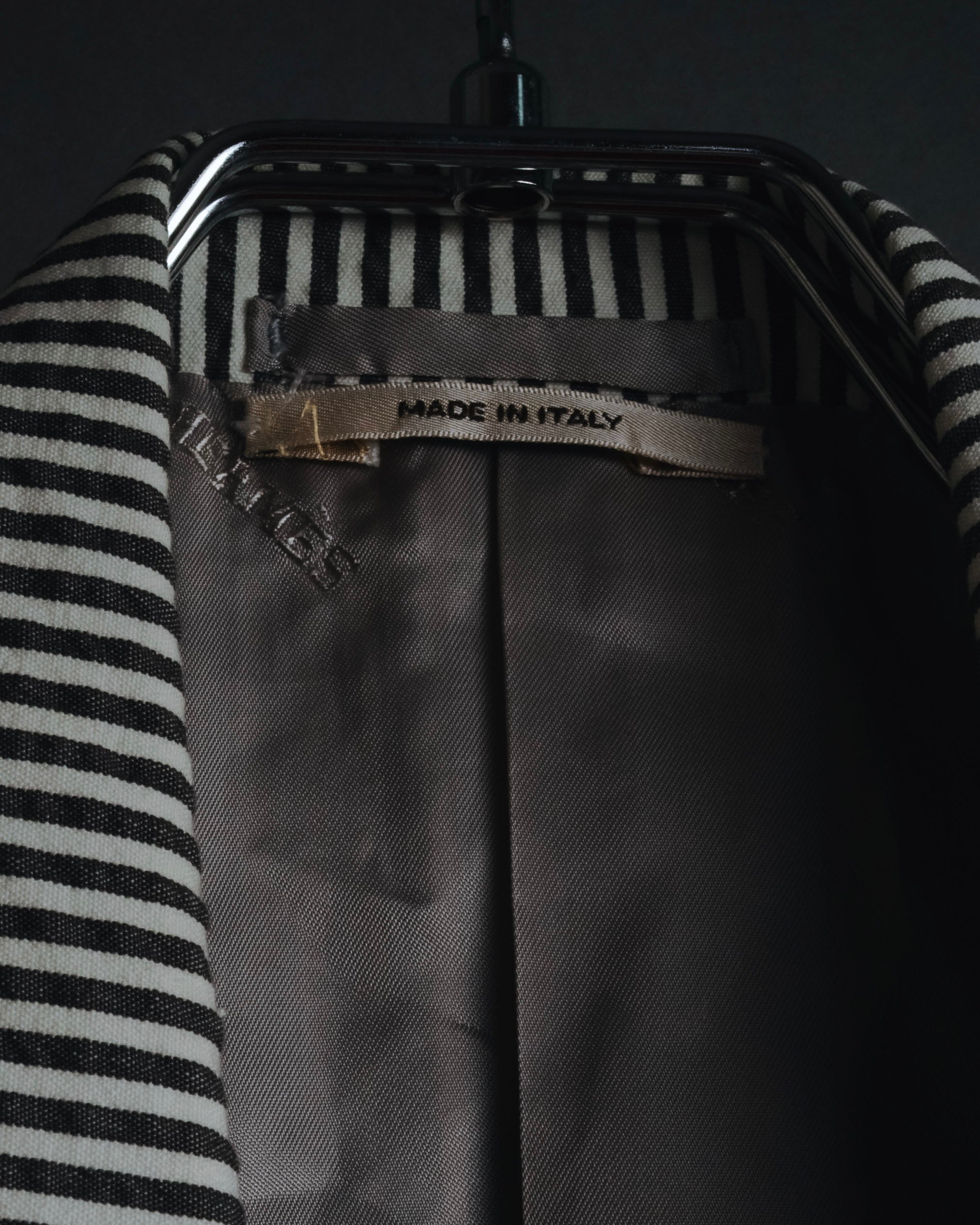 "HERMES" 00's striped stretch cotton tailored jacket