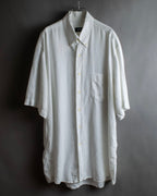 "HUGO BOSS" Linen oversized half sleeve button down shirt