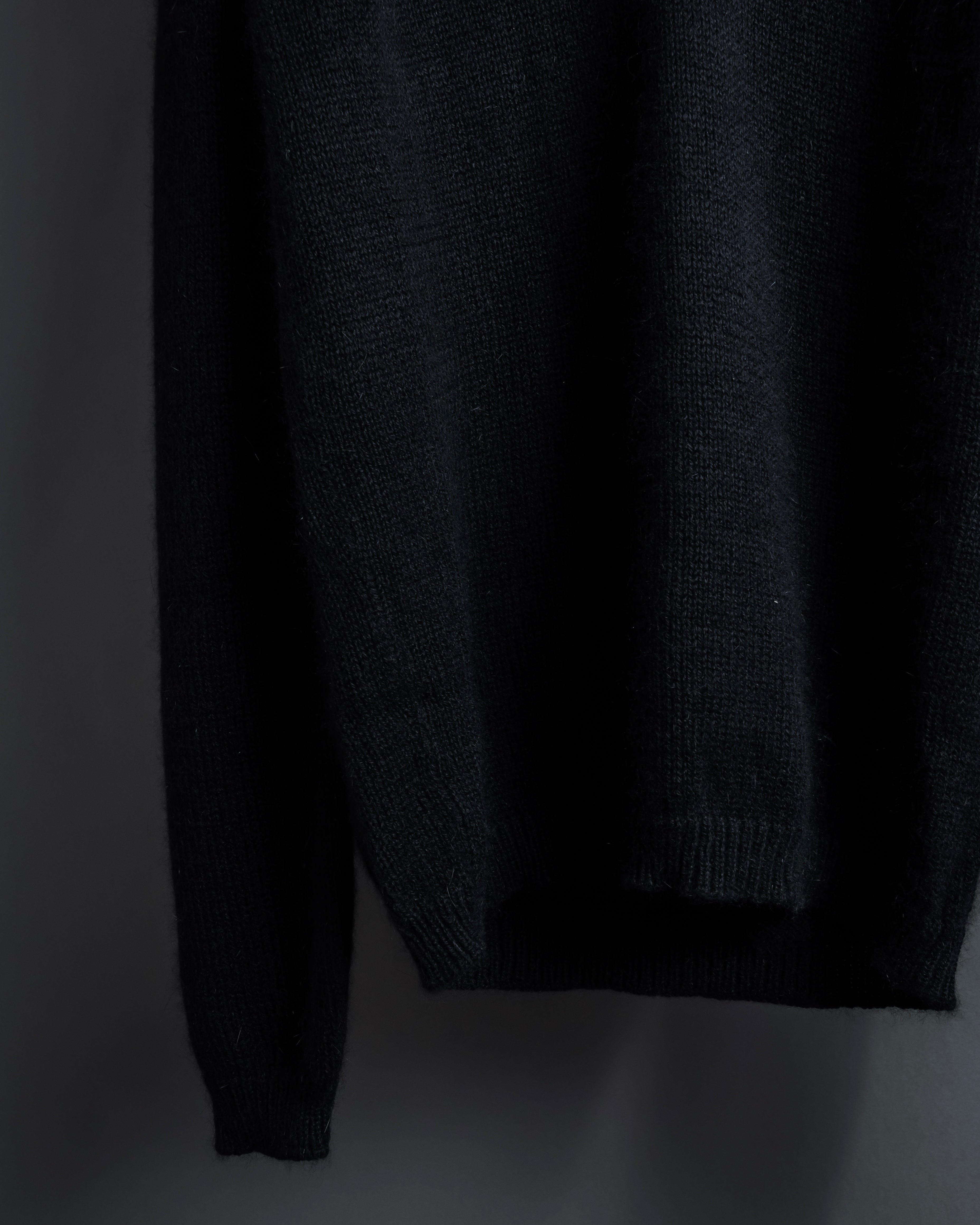 "GUCCI" Silky mix angora V-neck knit pullover