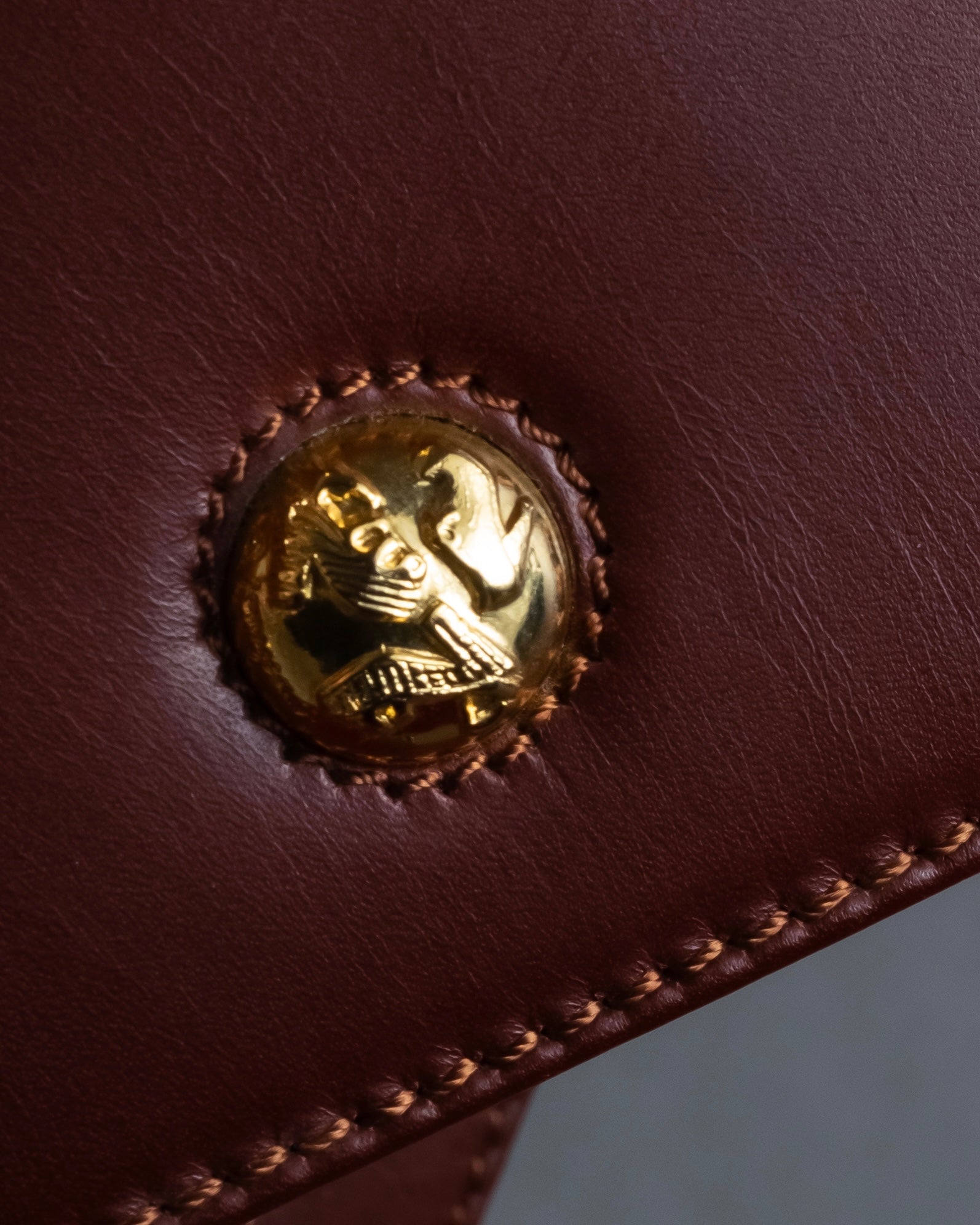 "Salvatore Ferragamo" Coin motif metal design leather hand bag