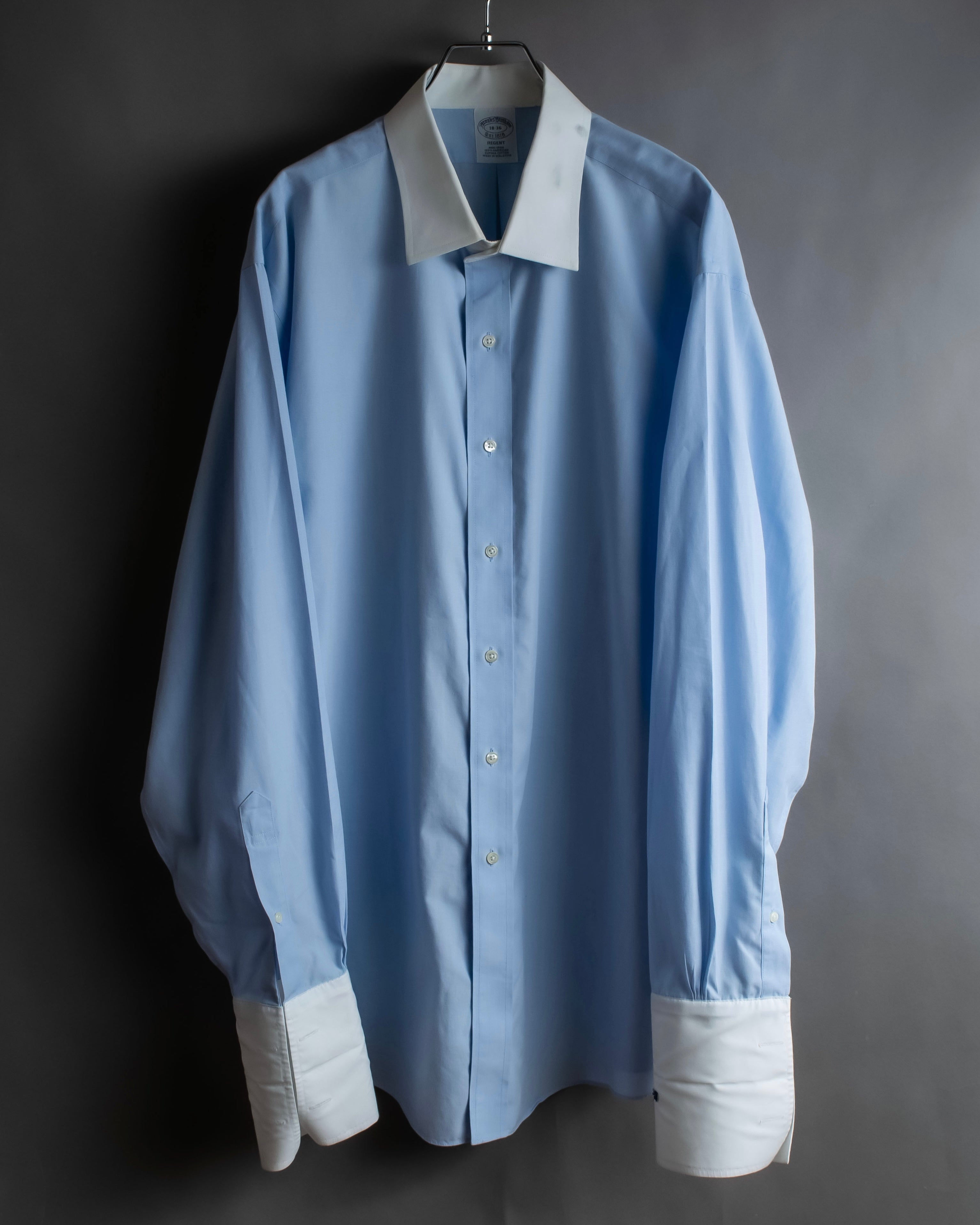 "BROOKS BROTHERS" Large cuffs design cleric oversized shirt