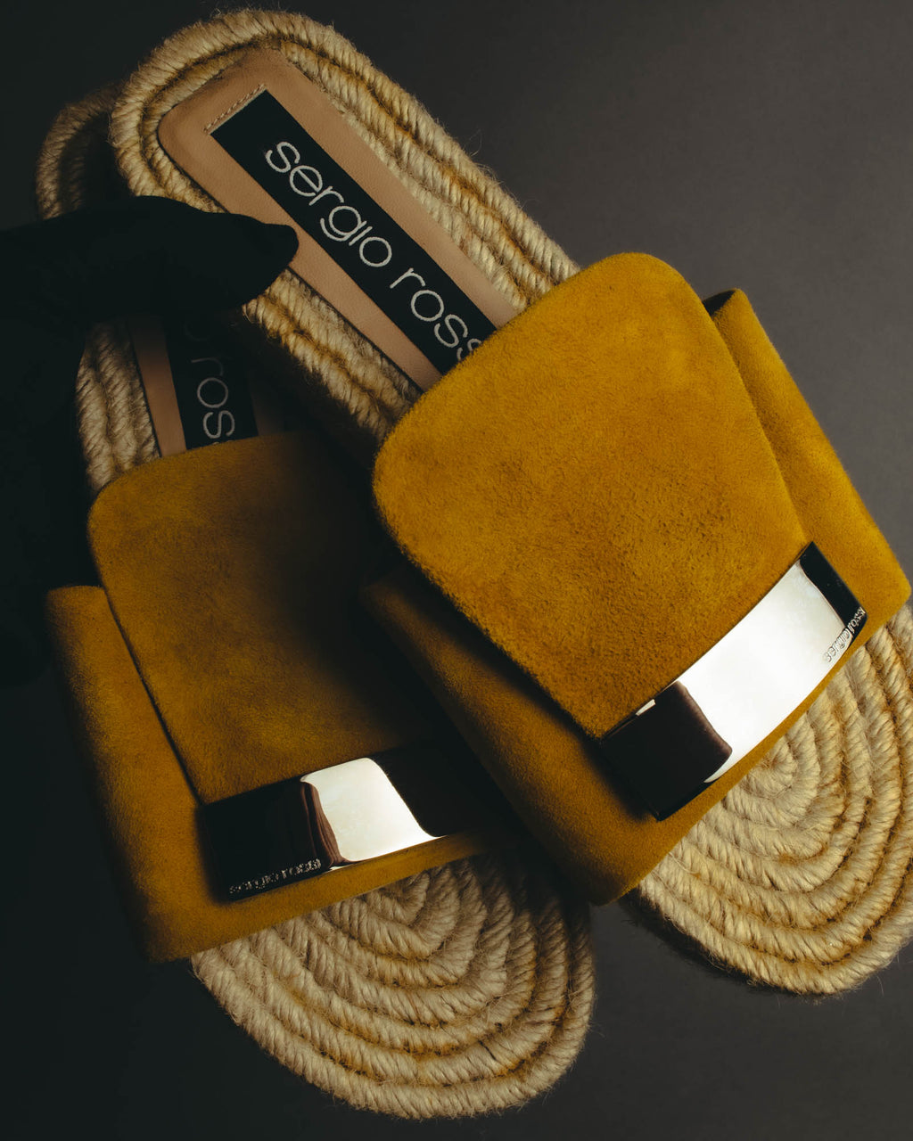 “Sergio Rossi” 2017-2023 suede sr1 espadrille slide sandals