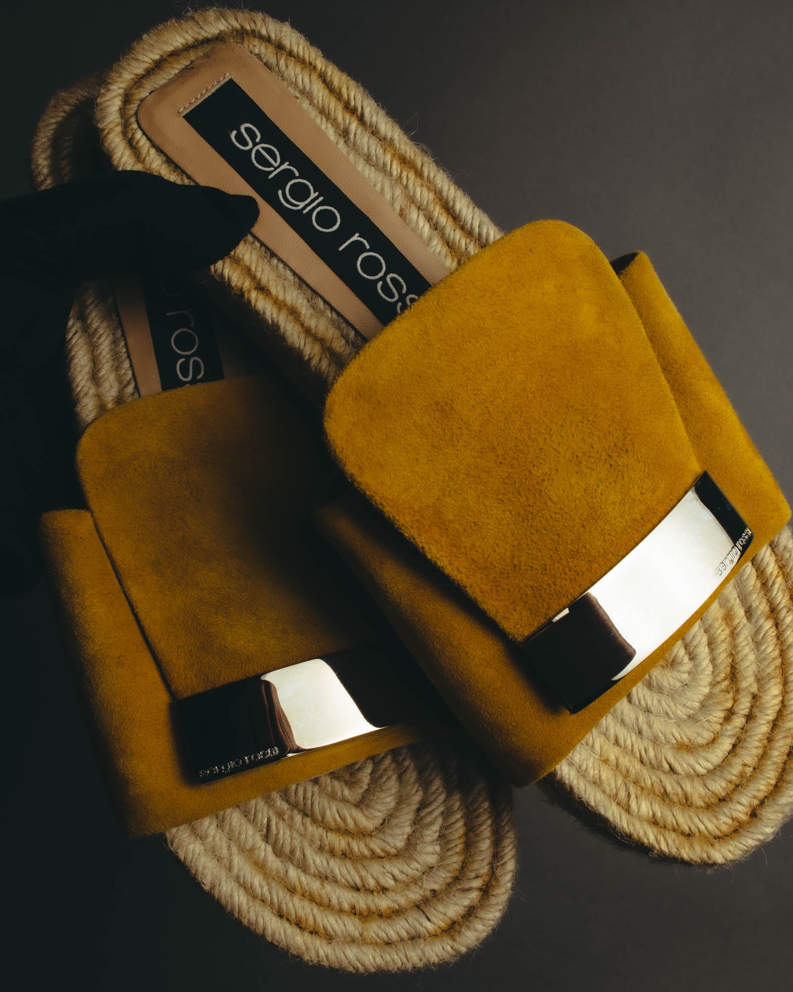 “Sergio Rossi” 2017-2023 suede sr1 espadrille slide sandals