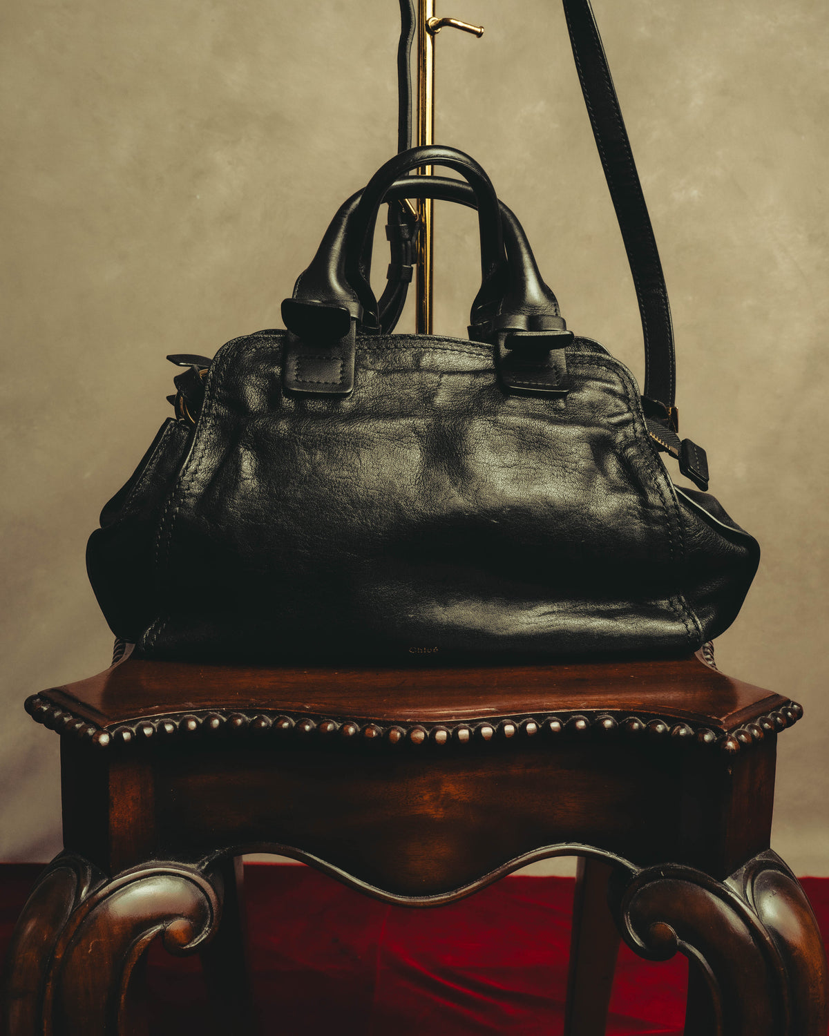 "Chloé" 00's Textured leather satchel bag