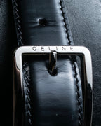 "CELINE" Double buckle belt leather corset belt