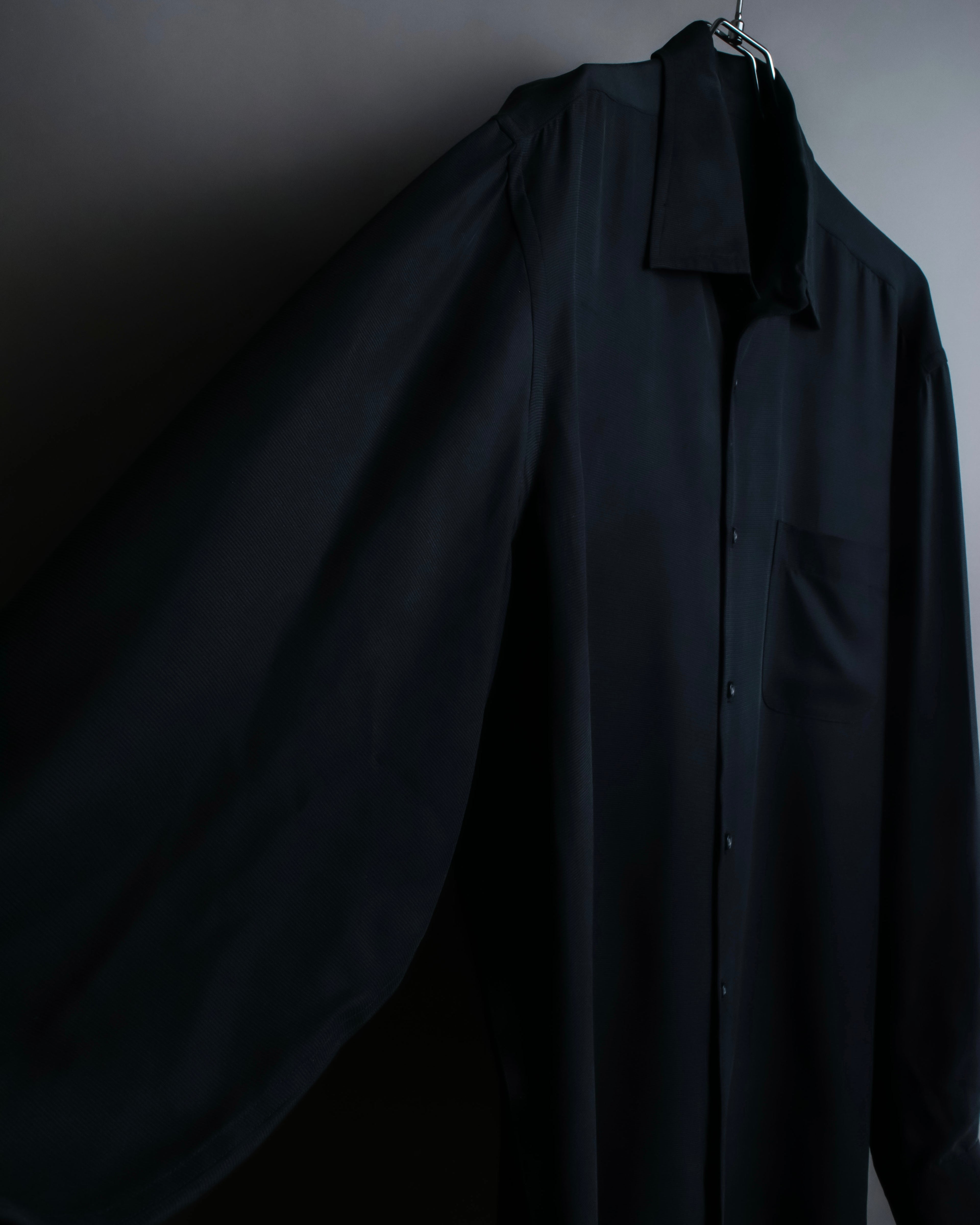 "HUGO BOSS" Striped fabric super oversized black shirt