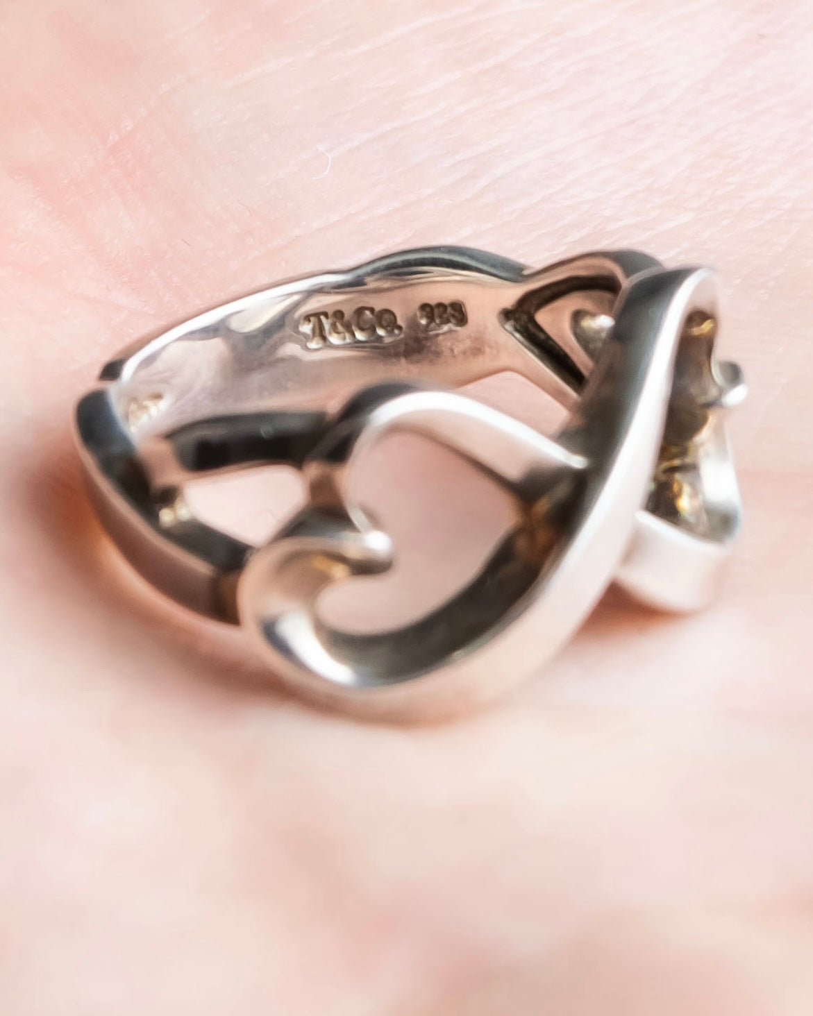 "Tiffany&Co" Paloma picasso loving heart double ring