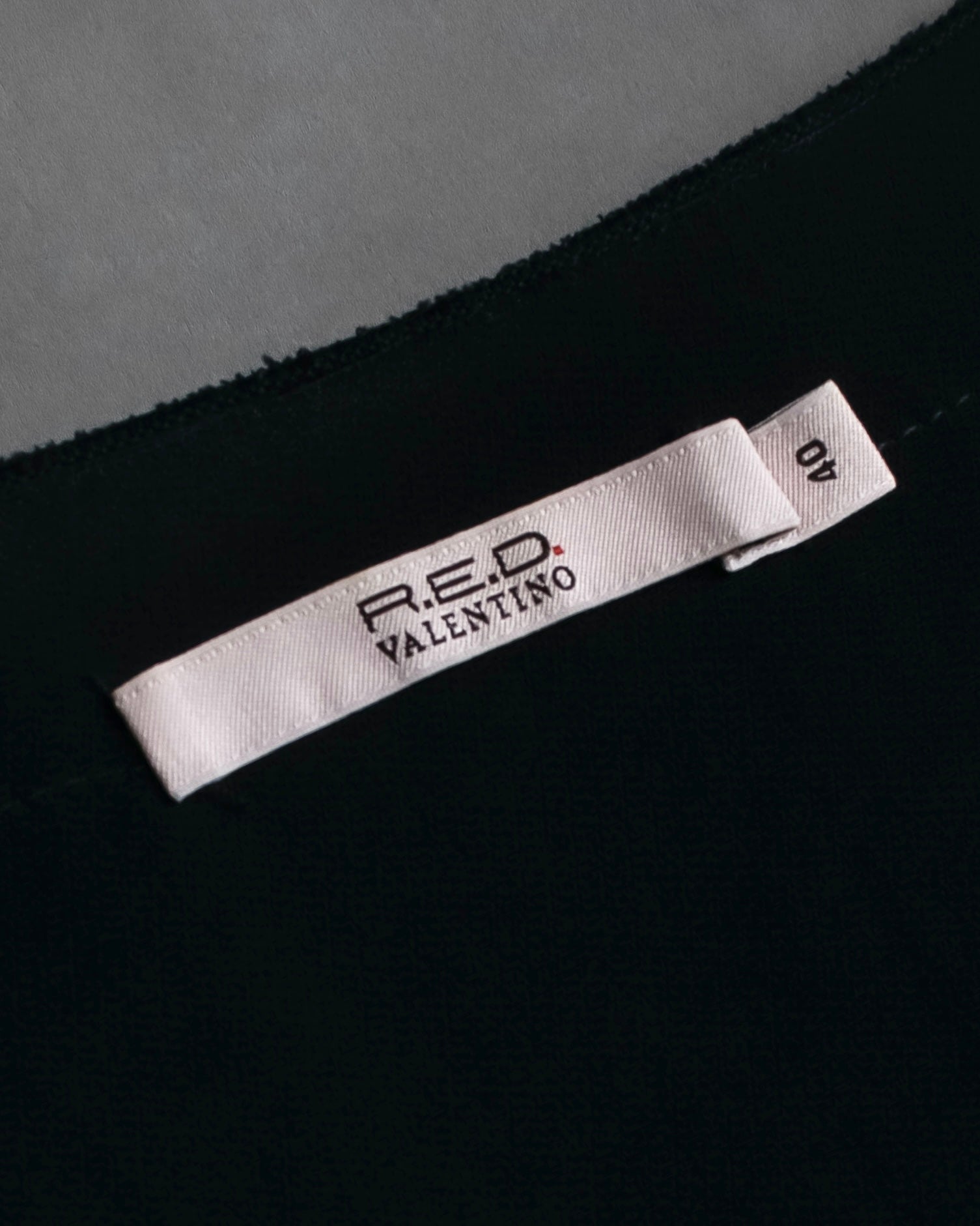 "RED VALENTINO"Ribbon belted design lace black dress