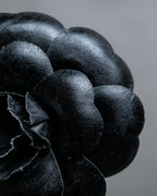 "CHANEL" Deep black camellia brooch