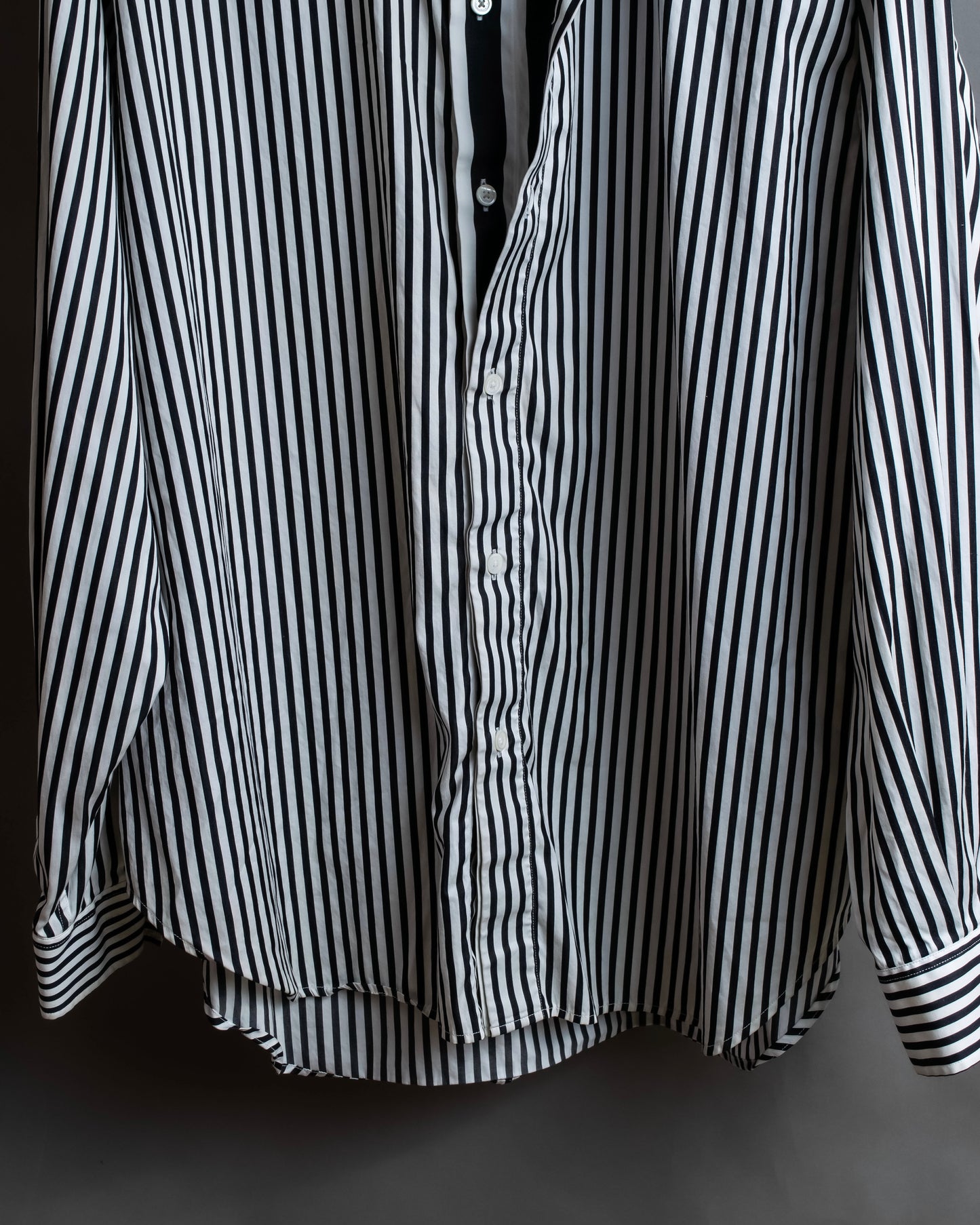 "GIVENCHY" Asymmetrical stripe pattern different thicknesses shirt