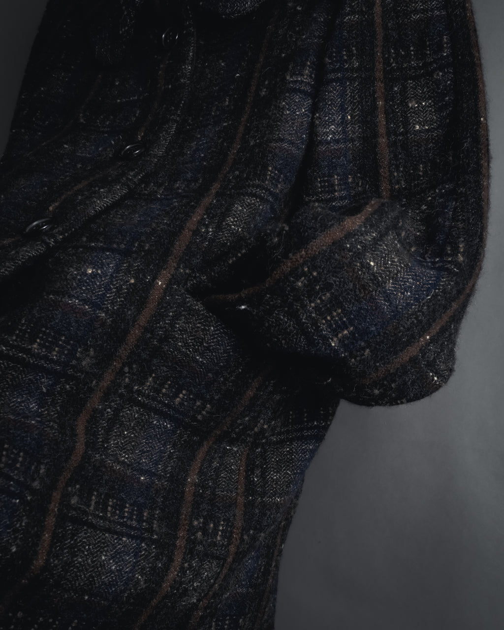 "MARNI" 90’s-00’s Textured plaid wool blend coat