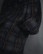 "MARNI" 90’s-00’s Textured plaid wool blend coat