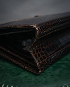 –SPECIAL– “GUCCI” 50’s-60’s Crocodile leather top handle bag