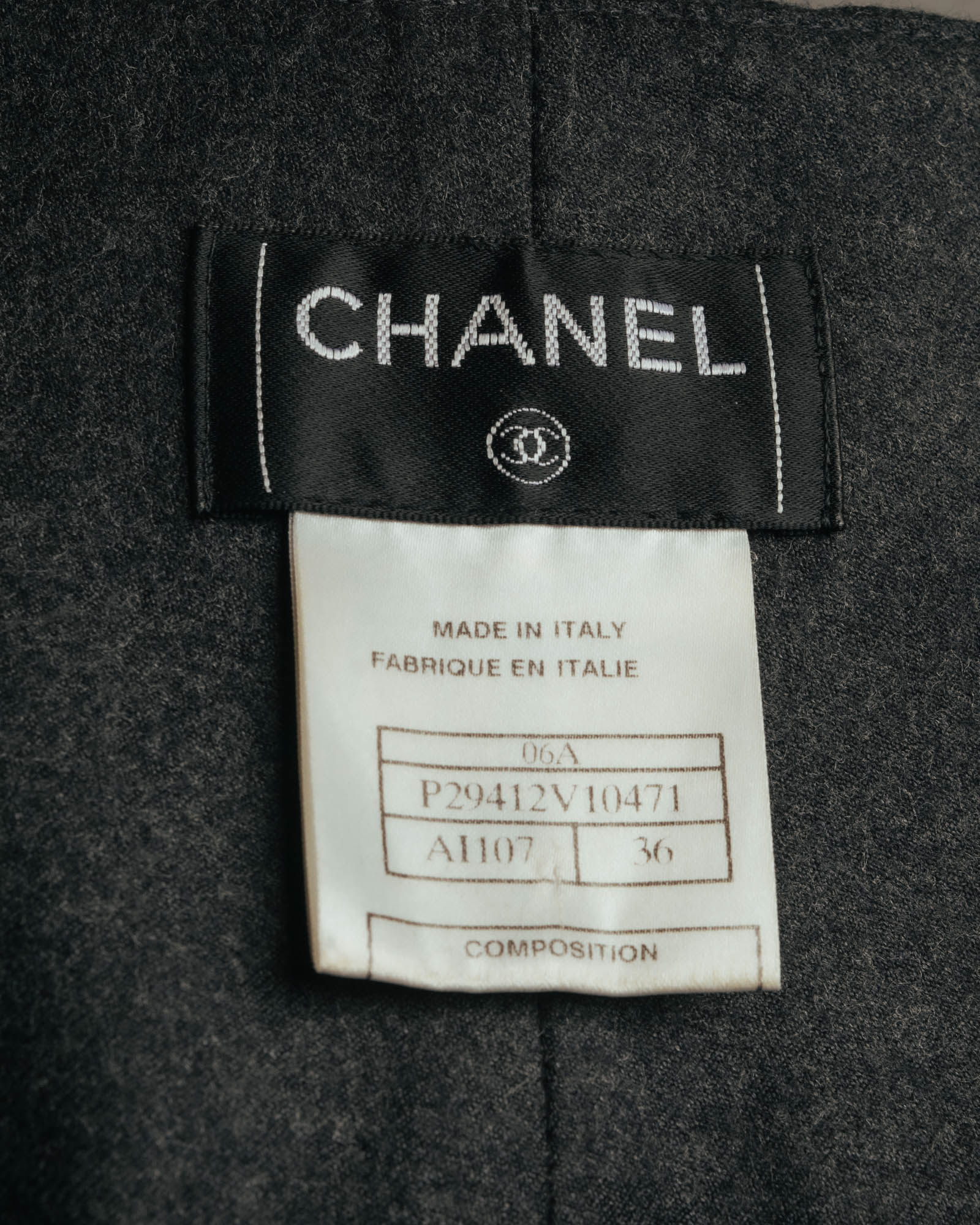 -SPECIAL- "CHANEL" 00's Soft wool cashmere wide leg trousers