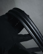 "YVES SAINT LAURENT" 2008-2012 Muse to icon clasp leather and canvas top handle bag