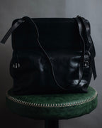 –SPECIAL– "ANN DEMEULEMEESTER" 2010-2013 Transformable roll-top vitello leather bag
