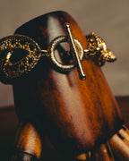 -SPECIAL- “Christian Dior” 70’s-90’s Sculptural openwork gold tone chain bracelet