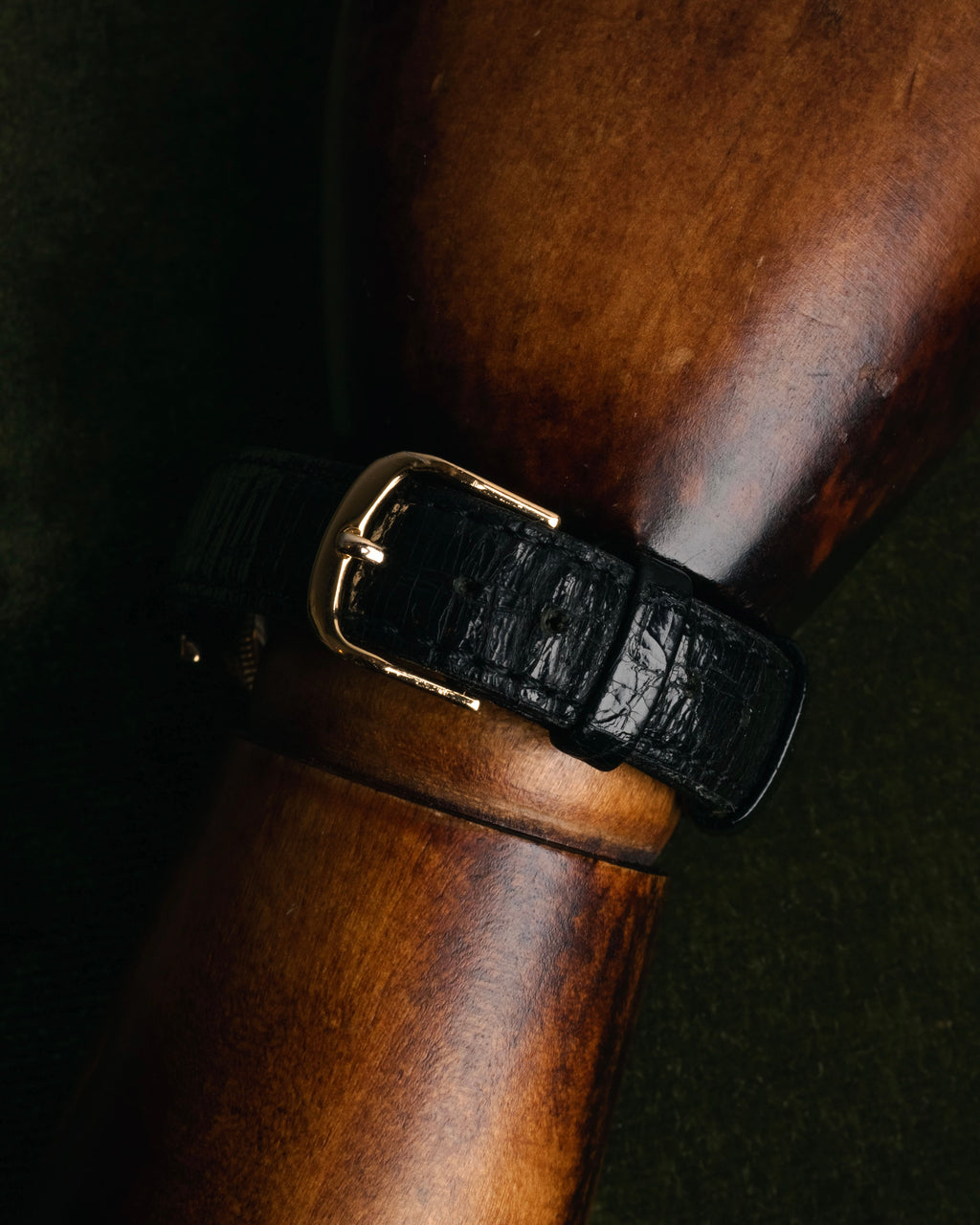“Yves Saint Laurent” 80’s-90’s coin edge quartz leather watch