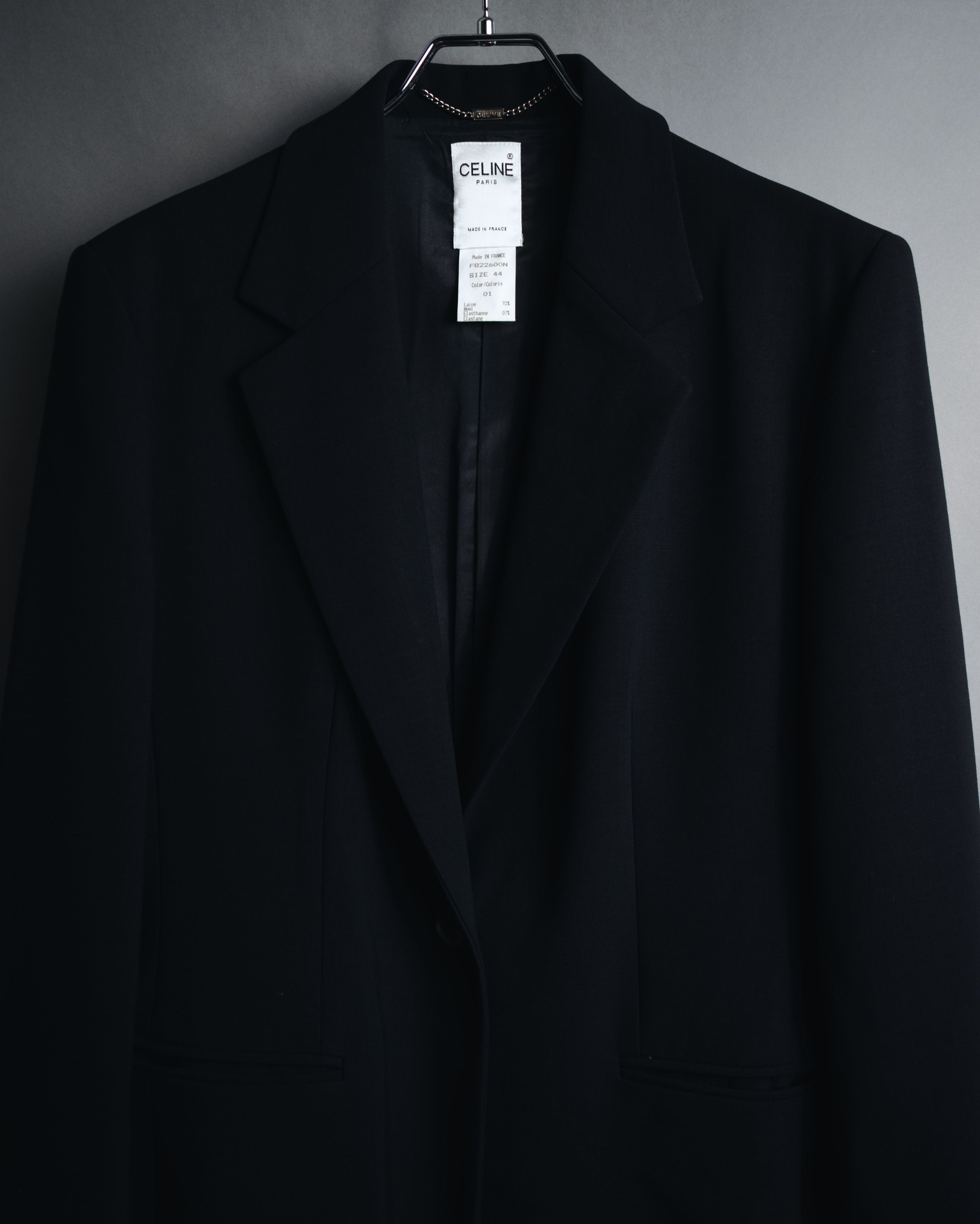 "CELINE" 90’s-00’s Stretch wool single-button blazer